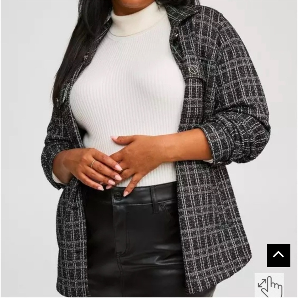 Torrid‎ Stretch Boucle Plaid Shacket